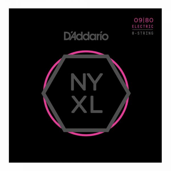 סט מיתרים לגיטרה חשמלית 8 מיתרים דדריו Daddario NYXL0980 Electric Guitar Strings - 09-80