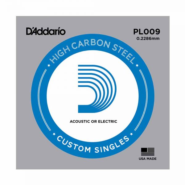 מיתר בודד לגיטרה דדריו 0.09 - Daddario PL009 Plain Steel Single
