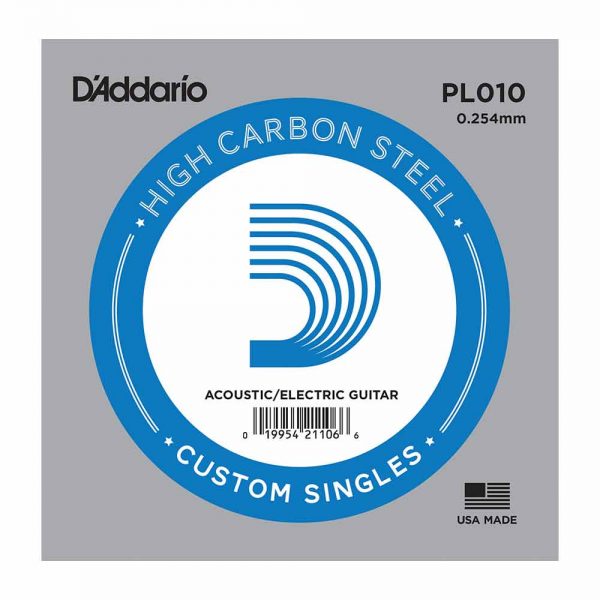 מיתר בודד לגיטרה דדריו 0.10 - Daddario PL010 Plain Steel Single