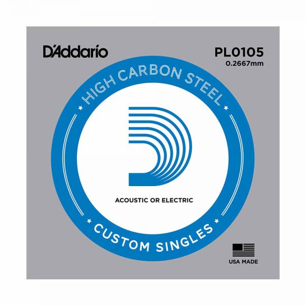 מיתר בודד לגיטרה דדריו 0.105 - Daddario PL0105 Plain Steel Single