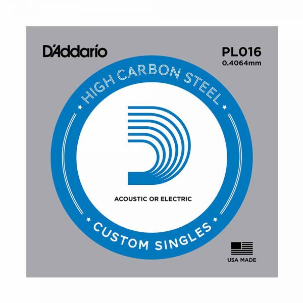 מיתר בודד לגיטרה דדריו 0.16 - Daddario PL016 Plain Steel Single