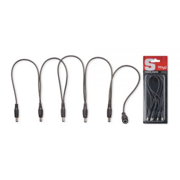 סט כבלים לשרשור 5 אפקטים סטאג - STAGG 5 Way Power Supply Cable