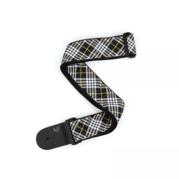רצועת בד לגיטרה דדריו פלנט ווייבס - Daddario Planet Waves T20W1503 Monterey, Black, White, Yellow Tartan