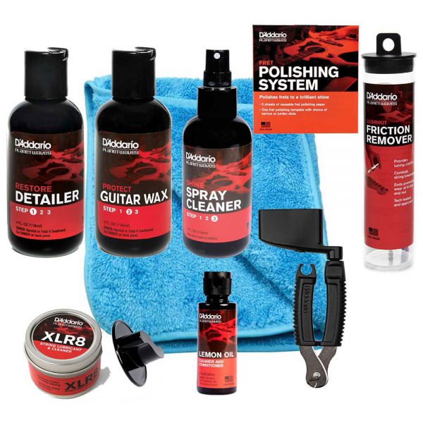 חבילת טיפוח מקצועית לבסיסט -  Daddario Planet Waves B-KIT-4 Professional Bass Guitar Maintenance Kit