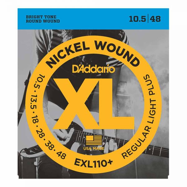 סט מיתרים לגיטרה חשמלית דדריו 10.5-48 - Daddario EXL110+ Nickel Wound Electric Guitar Strings