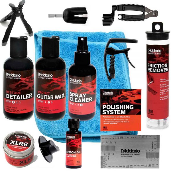 מארז כלים ותכשירים שלם לסטאפיסט -  Daddario Planet Waves G-KIT-5 Essential Guitar Tech Tool Pack