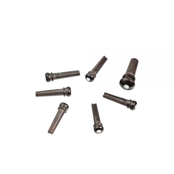 פינים לגיטרה אקוסטית אבוני פנינה - Daddario Planet Waves PWPS3 Ebony Pearl Inlay Bridge Pins with End Pin Set