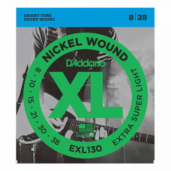 סט מיתרים לגיטרה חשמלית דדריו 08-38 - Daddario EXL130 Nickel Wound Electic Guitar Strings