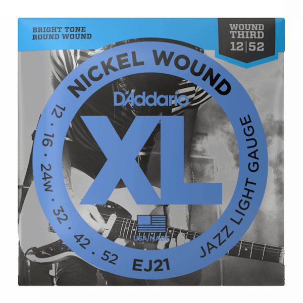 סט מיתרים לגיטרה חשמלית דדריו 12-52 - Daddario EJ21 Nickel Wound Electric Guitar Strings