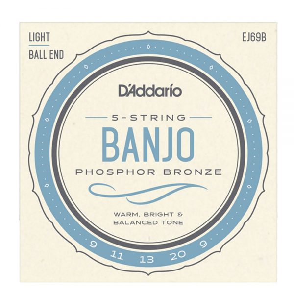סט מיתרים לבנג'ו דדריו - Daddario EJ69B Phosphor Bronze 5-String Banjo 9-20
