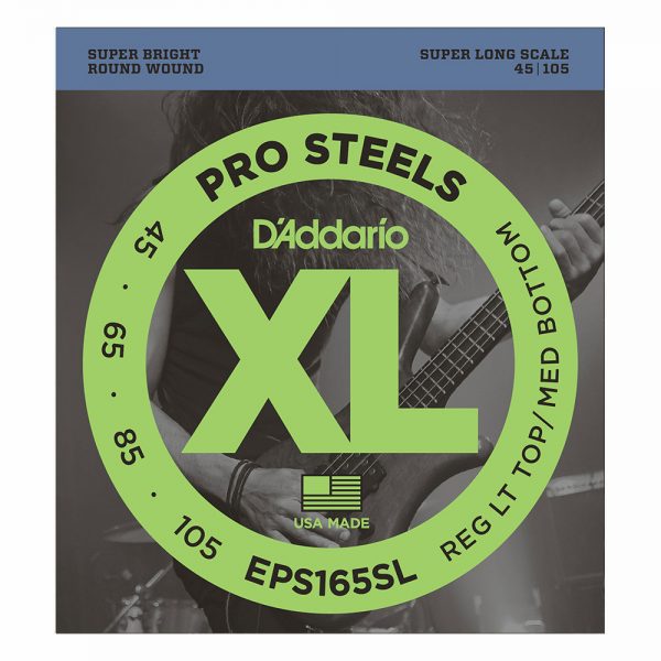סט מיתרים לגיטרה בס דדריו 45-105 - Daddario EPS165SL Pro Steels Super Long Bass Guitar Strings