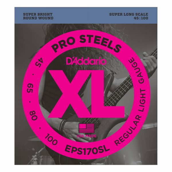 סט מיתרים לגיטרה בס דדריו 45-100 - Daddario EPS170SL Pro Steels Super Long Bass Guitar Strings