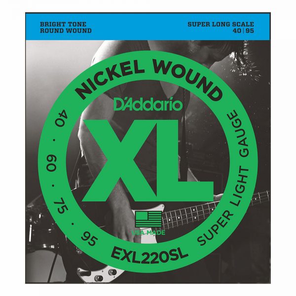 סט מיתרים לגיטרה בס דדריו 40-95 - Daddario EXL220SL Nickel Wound Super Long Bass Guitar Strings
