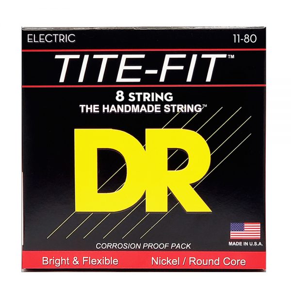 סט מיתרים לגיטרה חשמלית 8 מיתרים די.אר 11-80 - DR TF8-11 Tite-Fit Electric Guitar 8-Strings