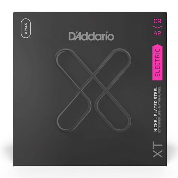 מיתרים לגיטרה חשמלית דדריו 09-42 - מארז 3 סטים - Daddario XTE0942-3P Electric Guitar Strings