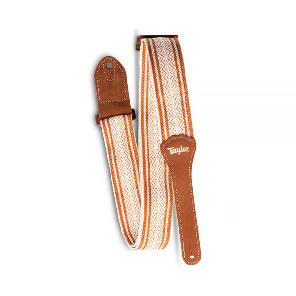 רצועת כותנה לבן וחום לגיטרה טיילור - Taylor 4003-20 - Taylor Academy Strap