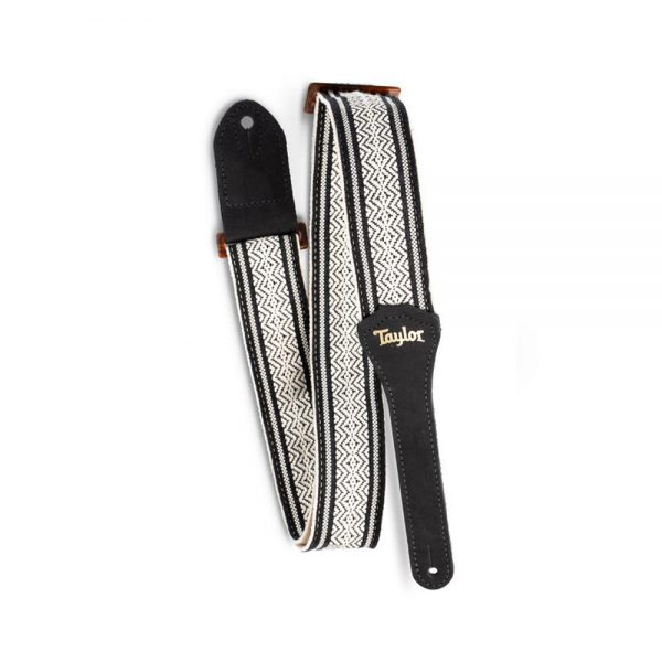 רצועת כותנה שחור לבן לגיטרה טיילור - Taylor 4004-20 - Taylor Academy Strap