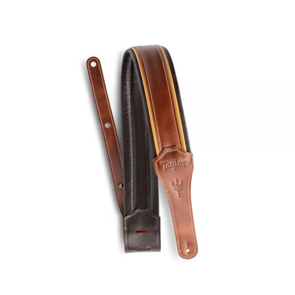 רצועת עור חום שחור לגיטרה טיילור - Taylor 4107-25 - Taylor Century Leather Strap