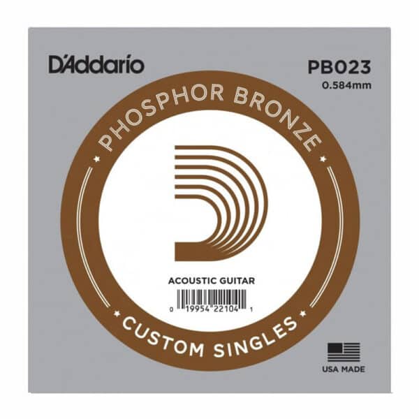 מיתר בודד לגיטרה אקוסטית דדריו 0.23 - Daddario PB023 Phosphor Bronze Single