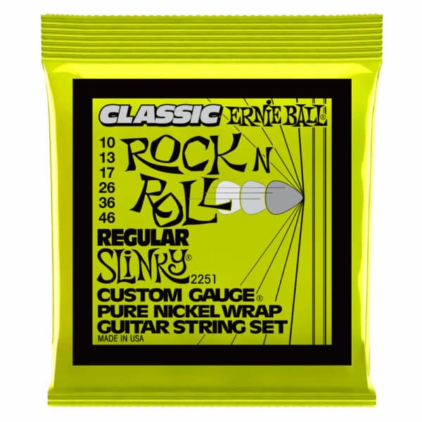 סט מיתרים לגיטרה חשמלית ארני בול 10-46 - Ernie Ball Regular Slinky 2251 Classic Rock n Roll Pure Nickel Wrap Electric Guitar Strings