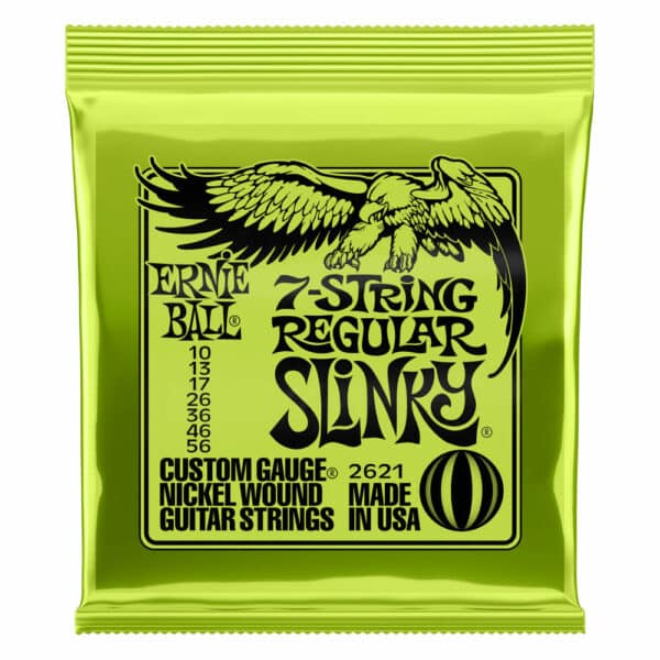 סט מיתרים לגיטרה חשמלית ארני בול 10-56 -  Ernie Ball 7-String Regular Slinky 2621 Nickel Wound Electric Guitar Strings