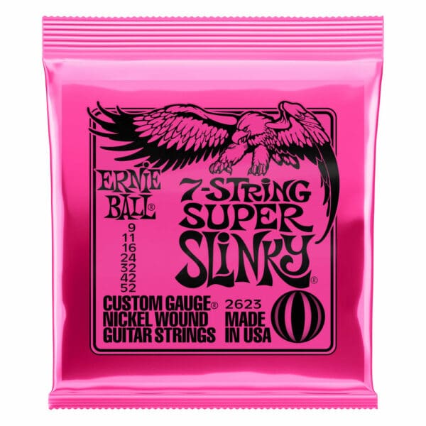 סט מיתרים לגיטרה חשמלית ארני בול 9-52 -  Ernie Ball 7-String Super Slinky 2623 Nickel Wound Electric Guitar Strings