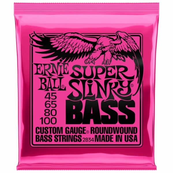 סט מיתרים לגיטרה בס ארני בול 45-100 -  Ernie Ball Super Slinky 2834 Nickel Wound Bass Guitar Strings