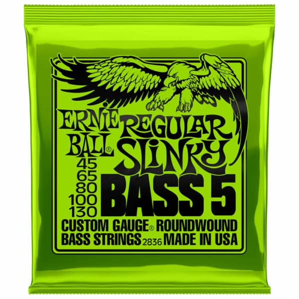 סט מיתרים לגיטרה בס 5 מיתרים ארני בול 45-135 -  Ernie Ball Regular Slinky 5-String 2836 Nickel Wound Bass Guitar Strings