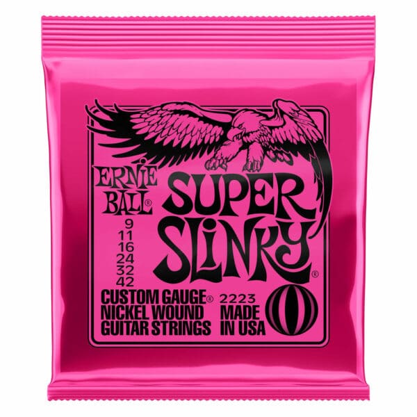 סט מיתרים לגיטרה חשמלית ארני בול 9-42 -  Ernie Ball Super Slinky 2223 Nickel Wound Electric Guitar Strings