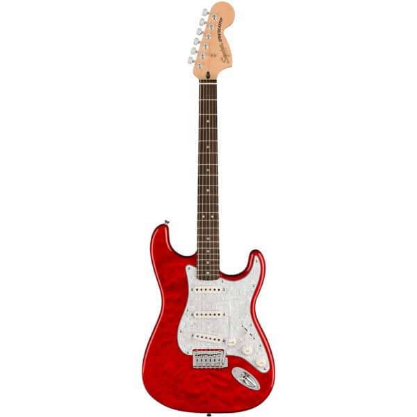 גיטרה חשמלית סקוויר - Squier By Fender Affinity Series™ Stratocaster® Plus SSS - Crimson Red Transparent