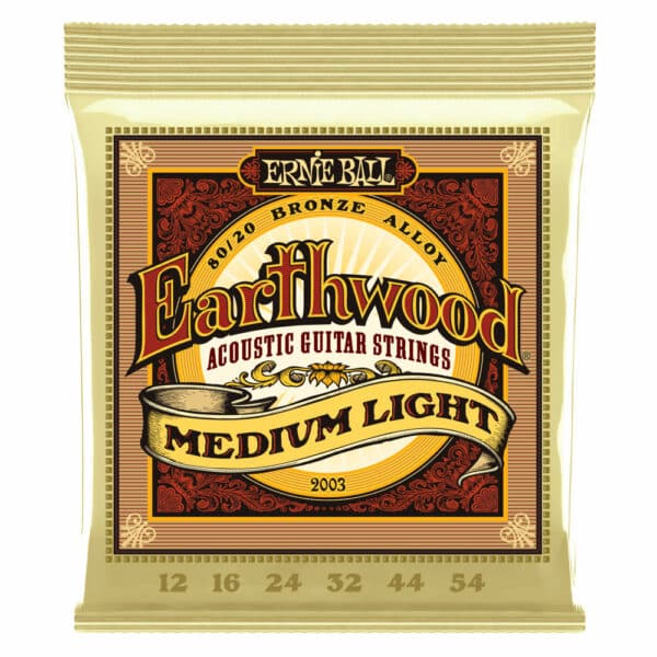 סט מיתרים לגיטרה אקוסטית ארני בול 12-54 -  Ernie Ball Medium Light Earthwood 80/20 Bronze 2003 Acoustic Guitar Strings