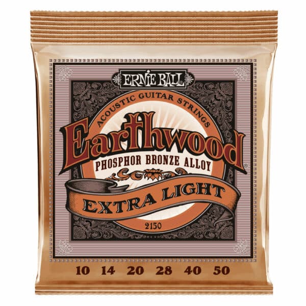 סט מיתרים לגיטרה אקוסטית ארני בול 10-50 -  Ernie Ball Extra Light Earthwood Phosphor Bronze 2150 Acoustic Guitar Strings
