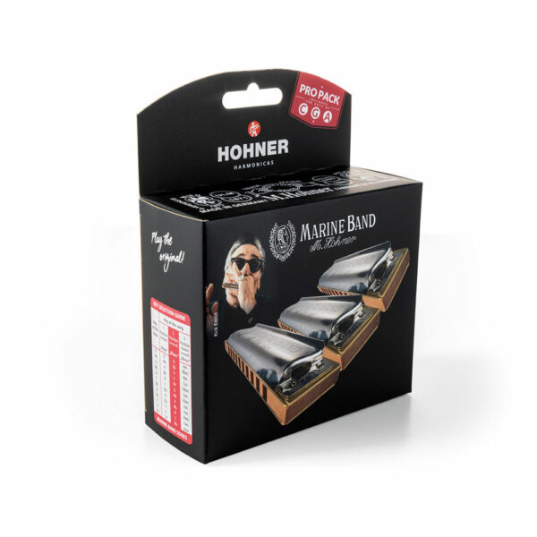 מארז 3 מפוחיות הונר מרין בנד דו,סול,לה - Hohner M1896PP Diatonic Harmonica 3-PROPACK Set Marine Band 1896 in C,G,A