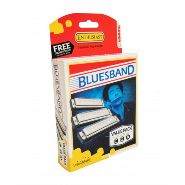 מארז 3 מפוחיות הונר בלוז בנד דו,סול,לה - Hohner M559XP Diatonic Harmonica VALUE-PACK Set Blues Band in C,G,A