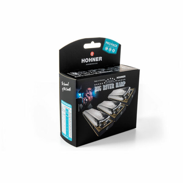 מארז 3 מפוחיות הונר ביג ריבר דו,סול,לה - Hohner M55900PP Diatonic Harmonica 3-PROPACK Set Big River in C,G,A